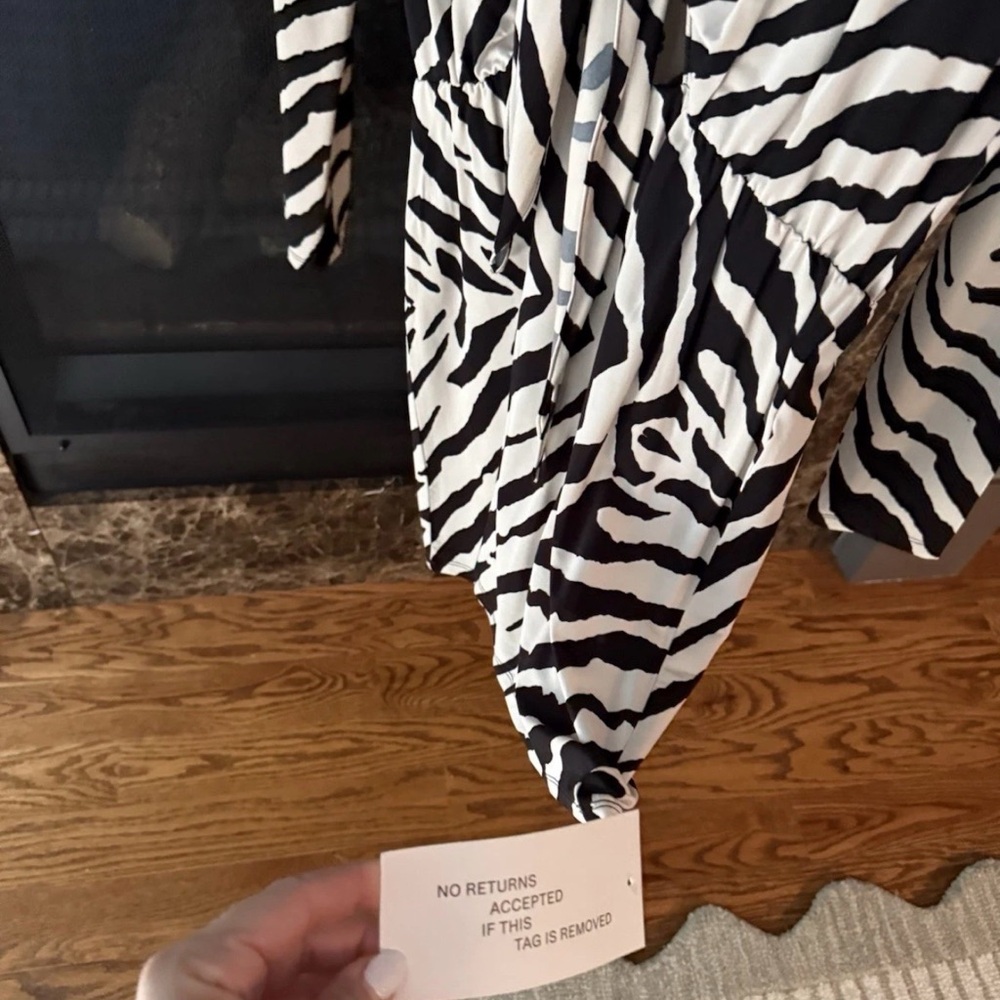 Rat & Boa Allegra Black and White Zebra Tie-Front Mini Dress - Picture 6 of 7
